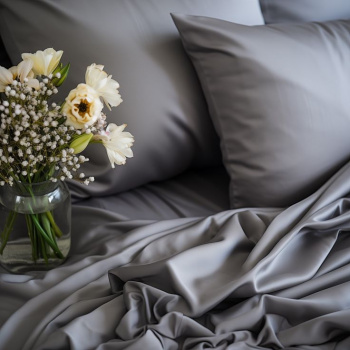 Простыня 180х240 grey сатин LUNA home