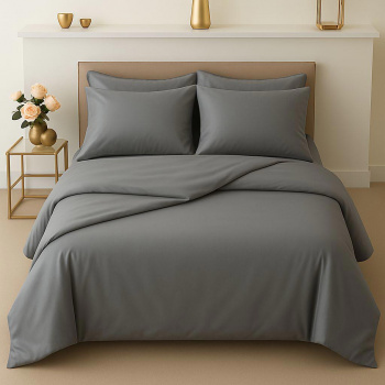 Пододеяльник 220х210 grey сатин LUNA home