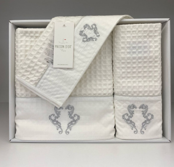Набор полотенец  85*150/50*100/40*60 BRISE APONE екрю MAISON D'OR