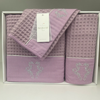 Набор полотенец  85*150/50*100/40*60 BRISE APONE лилак MAISON D'OR